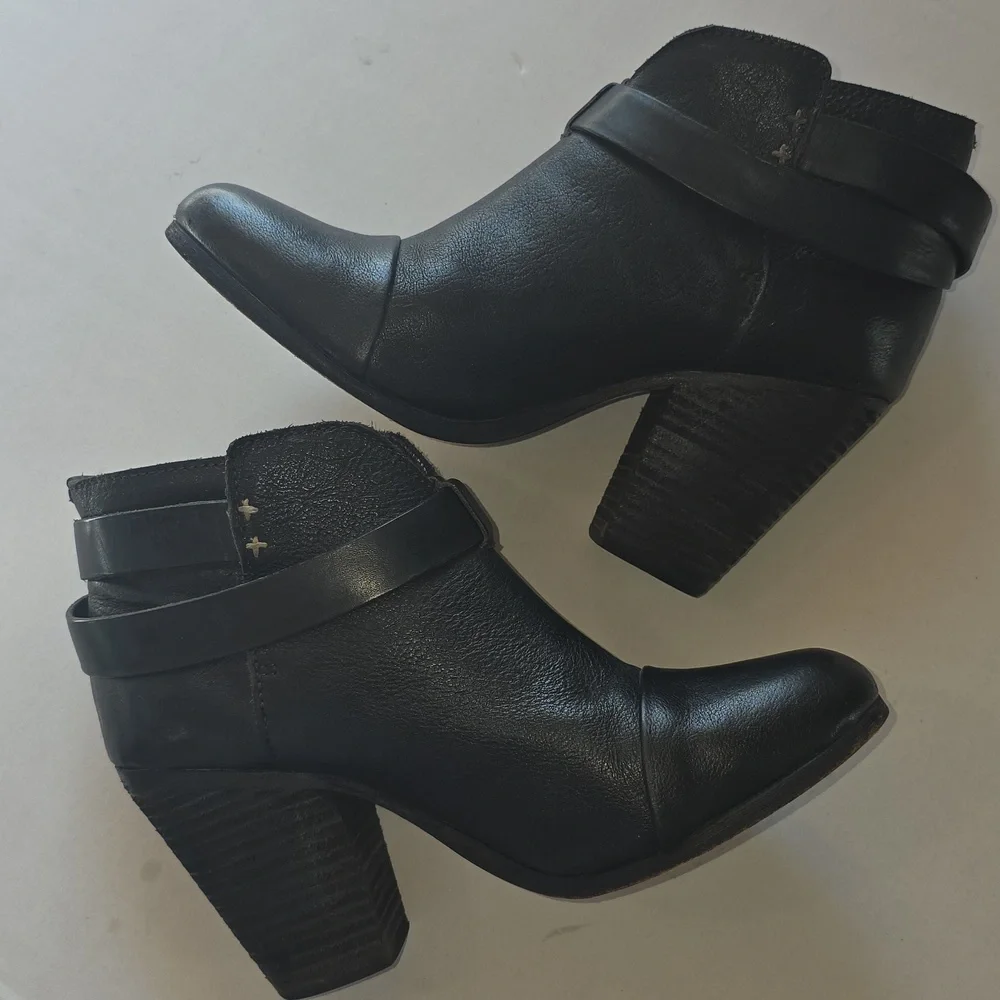 🌸Rag And Bone Black Leather Ankle‎ Boots 38